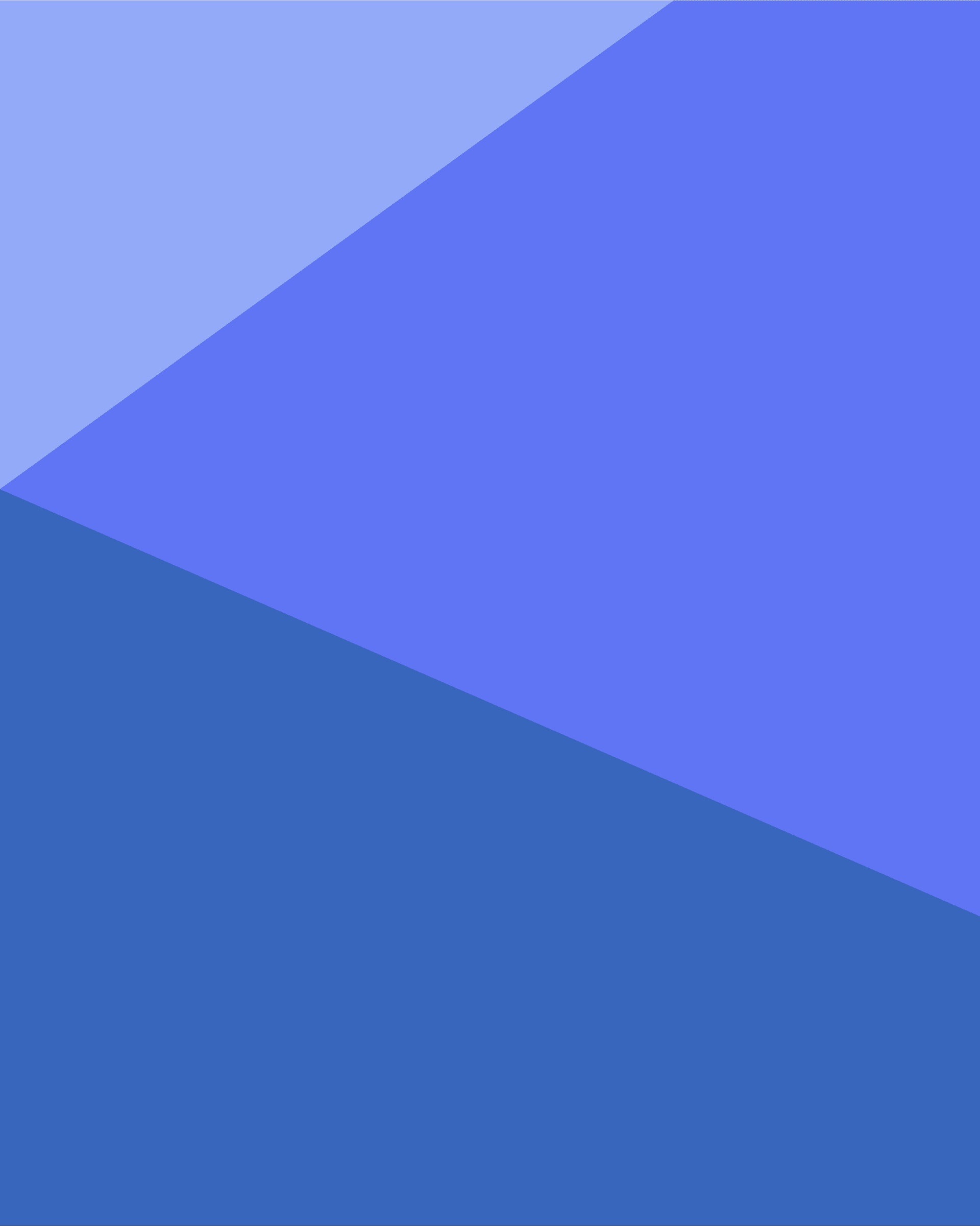 Triangular areas of light, medium, and dark blue.
